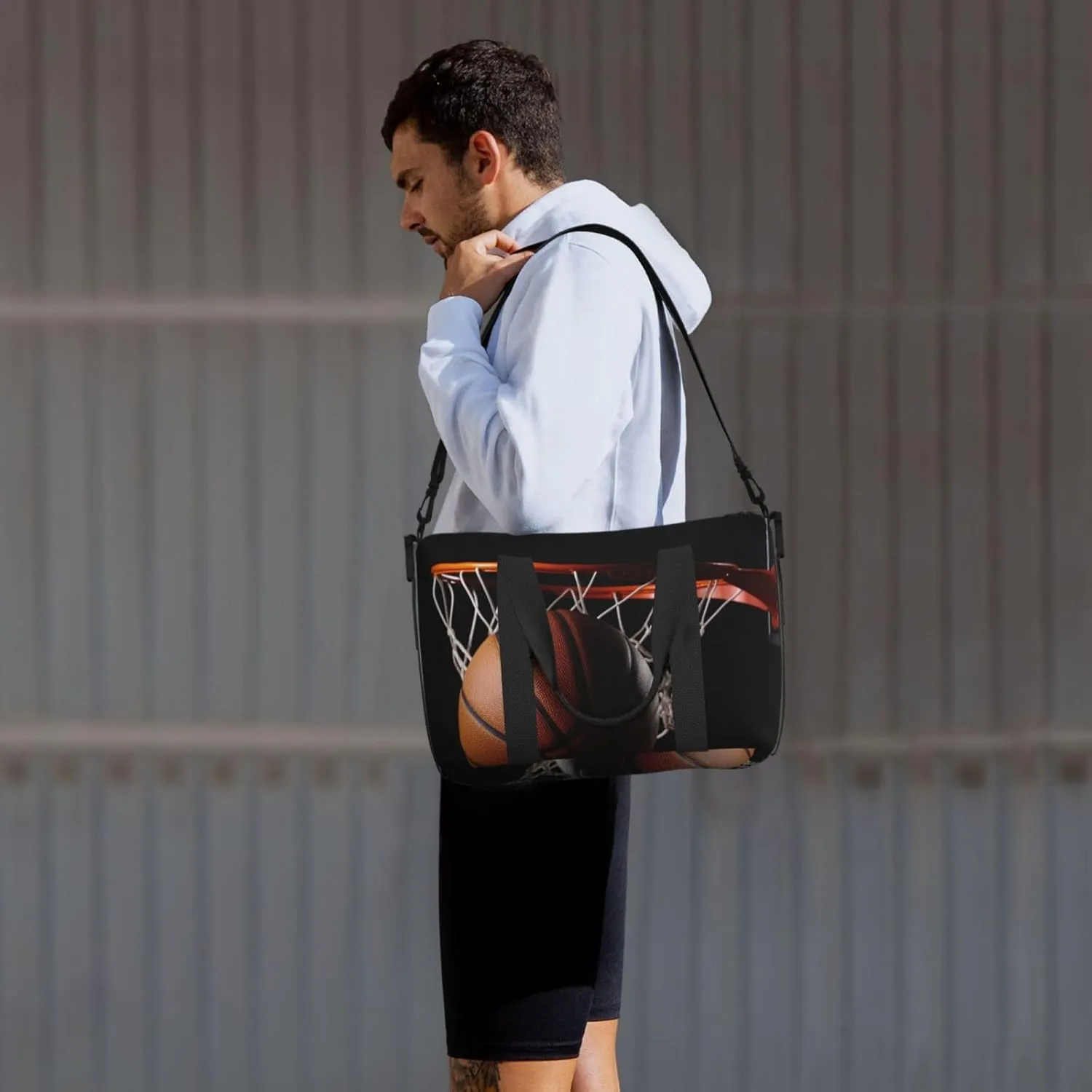 Sports Gym Bag for Women Men Travel Duffel Bag Tote Basketball Weekender Bag Canvas Carry on Overnight Bag for Travel Swimming Fitness Workout Sports Duffle Bag