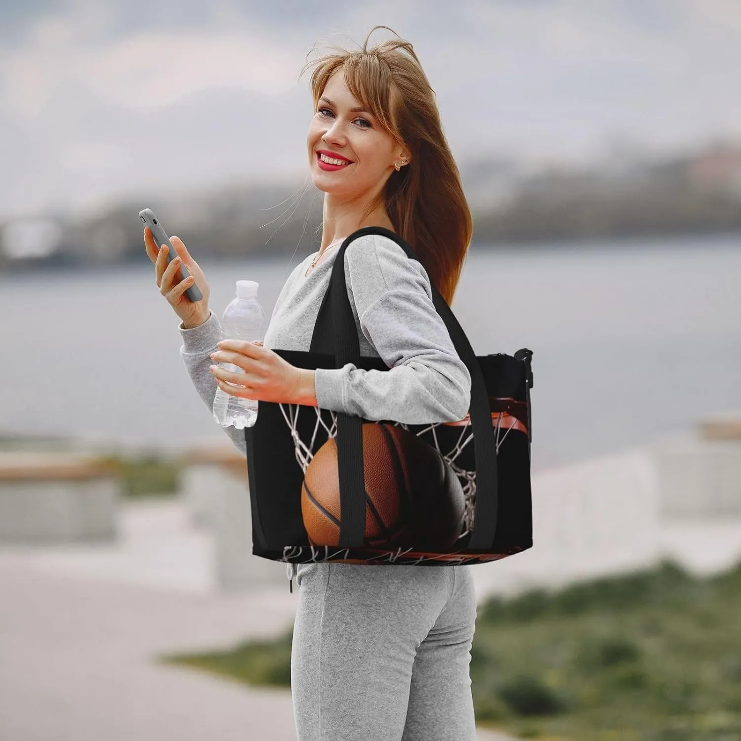 Sports Gym Bag for Women Men Travel Duffel Bag Tote Basketball Weekender Bag Canvas Carry on Overnight Bag for Travel Swimming Fitness Workout Sports Duffle Bag