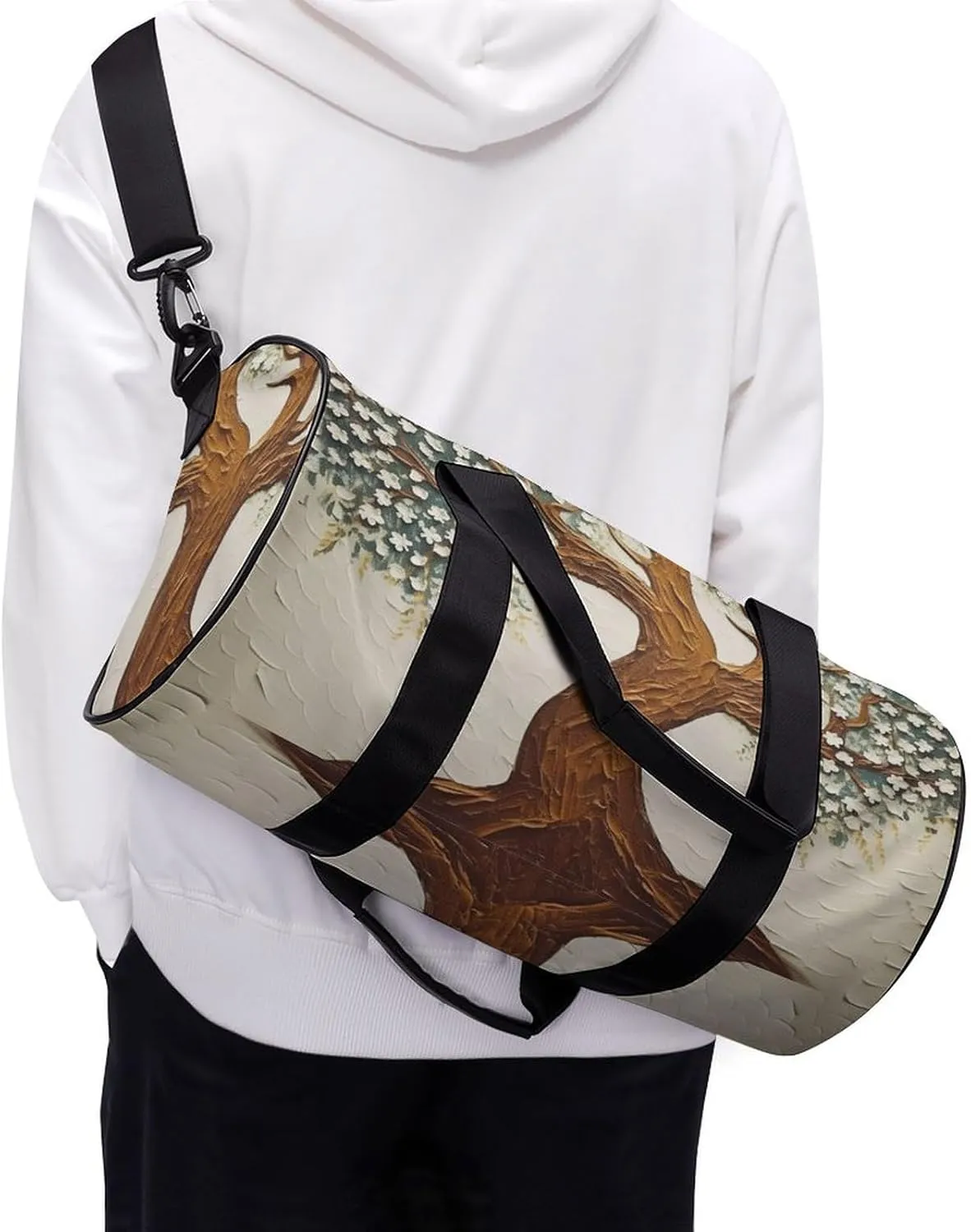 Sports Gym Bag for Women Men Travel Duffel Bag Tote Weekender Bag Tree Printed Carry on Overnight Bag for Travel Swimming Fitness Workout Sports Duffle Bag
