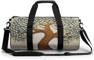 Sports Gym Bag for Women Men Travel Duffel Bag Tote Weekender Bag Tree Printed Carry on Overnight Bag for Travel Swimming Fitness Workout Sports Duffle Bag