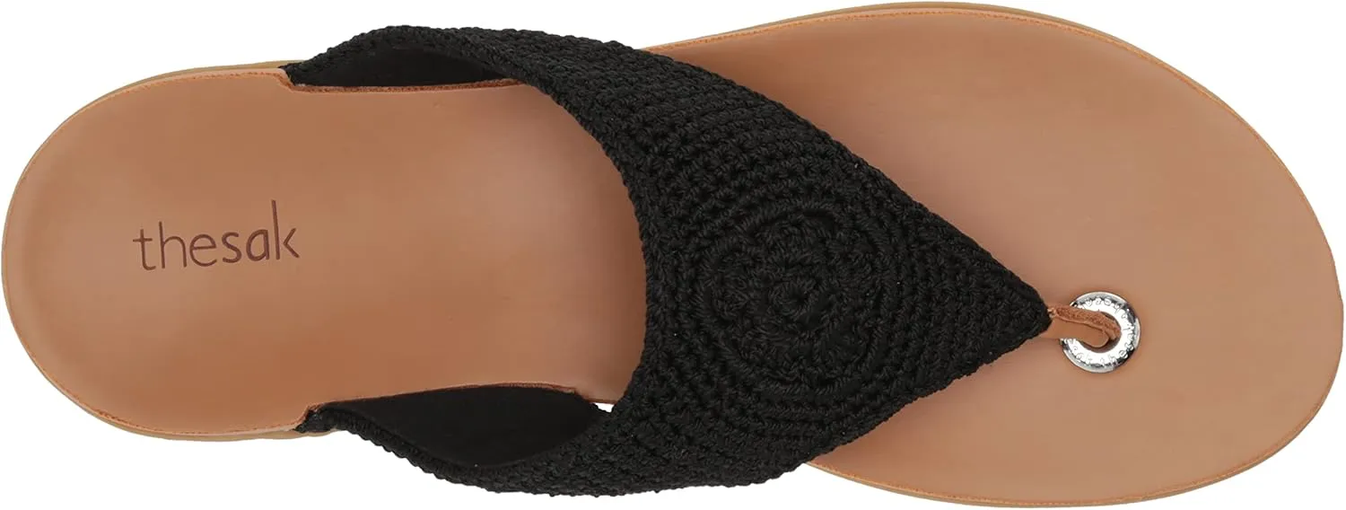 The Sak Shana Thong Sandal in Crochet, Slip On Entry