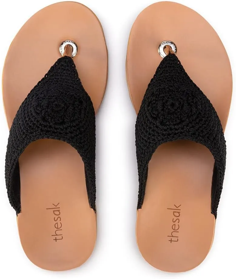 The Sak Shana Thong Sandal in Crochet, Slip On Entry