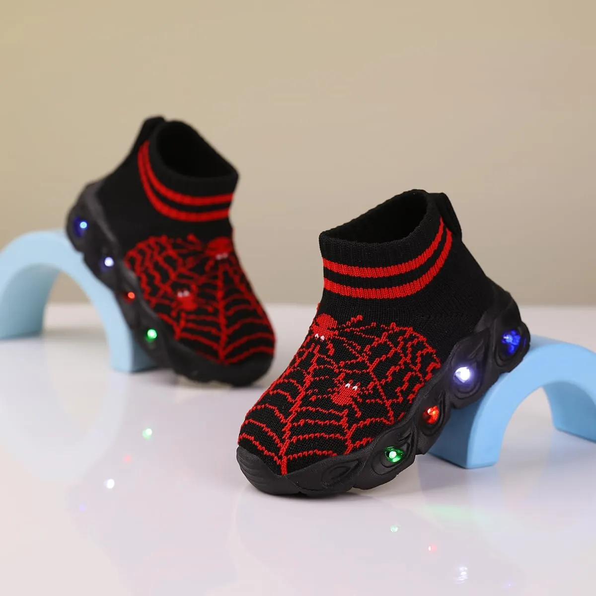 Toddler Light Up Shoes Little Kids Led Sneaker Breathable First Walking Athletic Casual Mesh Boys Girls Shoe