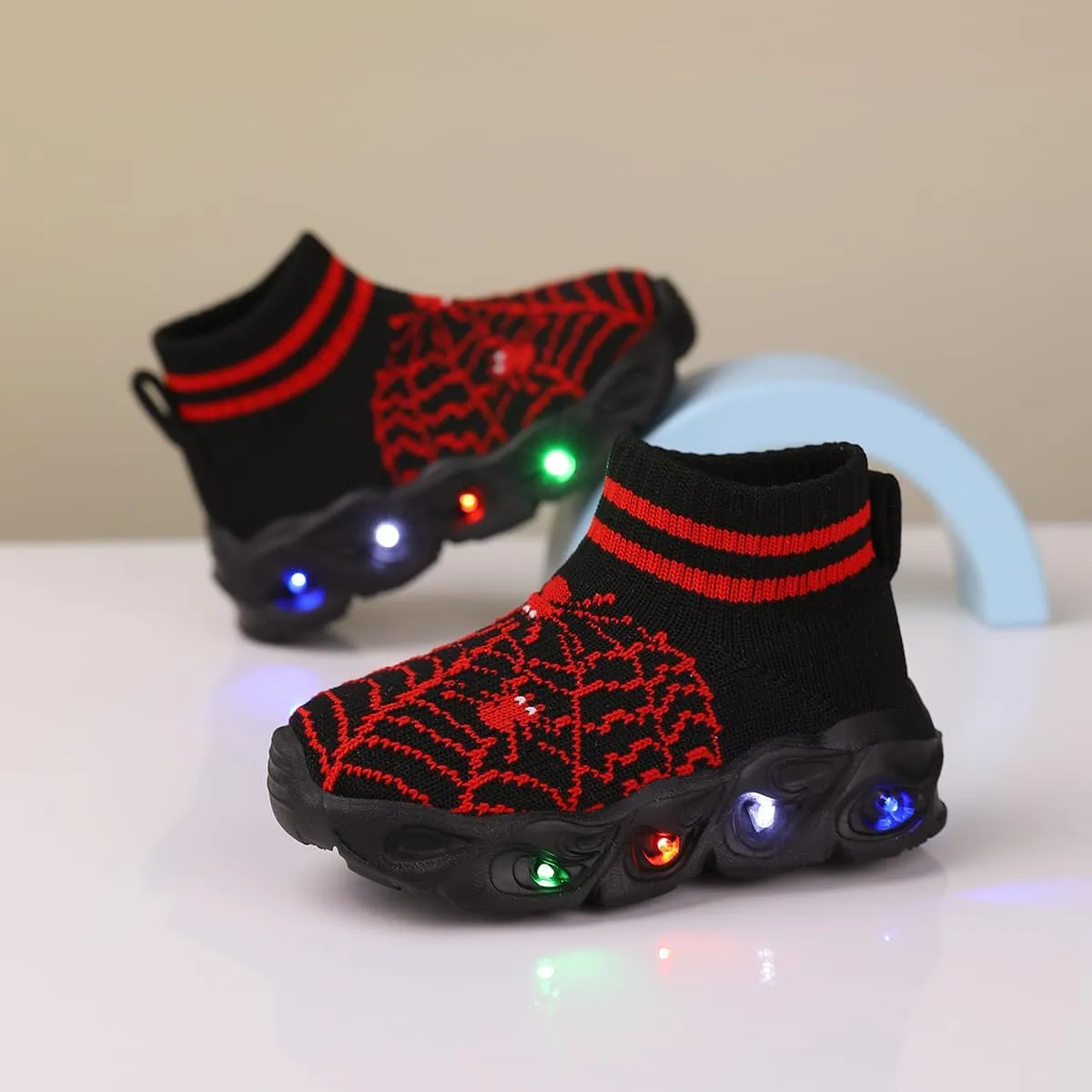 Toddler Light Up Shoes Little Kids Led Sneaker Breathable First Walking Athletic Casual Mesh Boys Girls Shoe