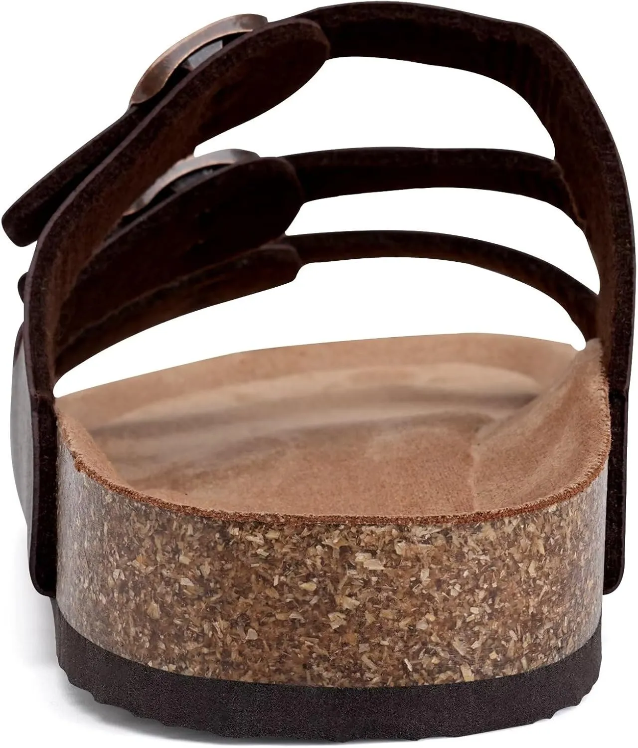 Torotto Mens Slides with Cork Footbed Open Toe Adjustable Webbing Flat Sandals for Walking | Beach | Indoor