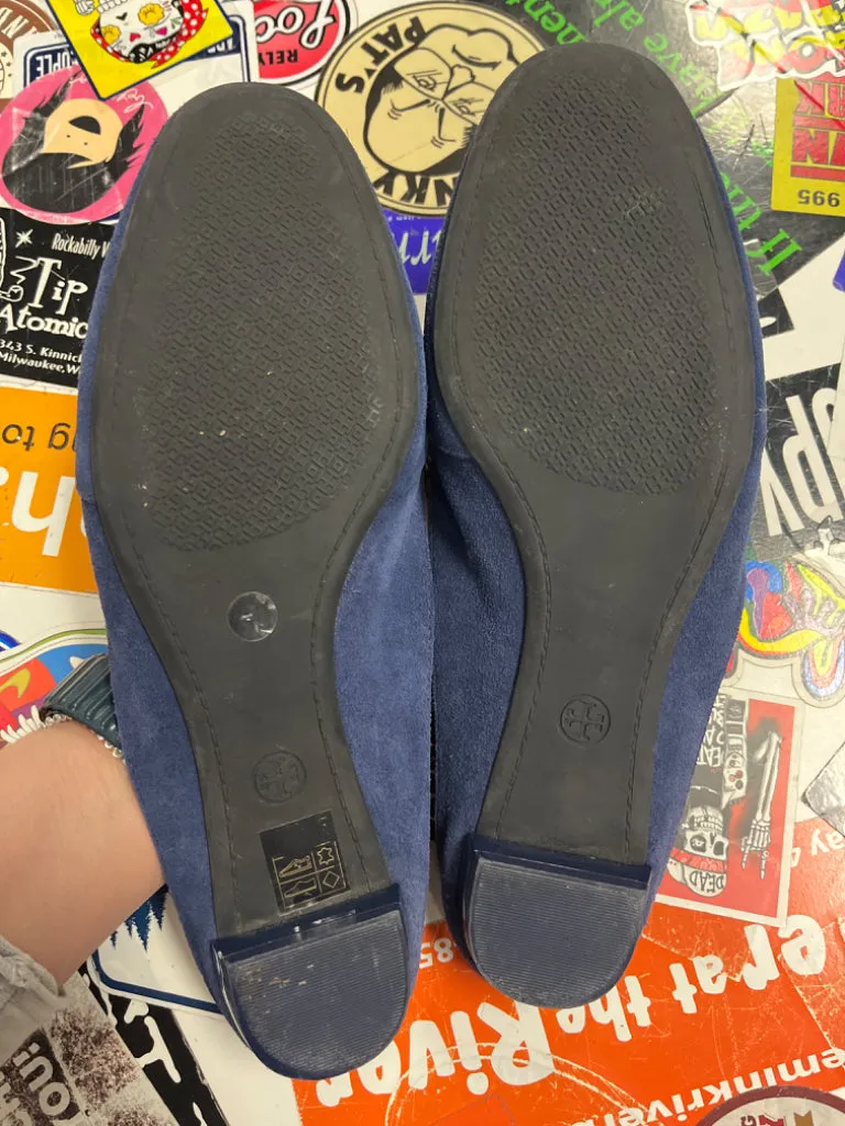 TORY BURCH SUEDE MULES (org$225)