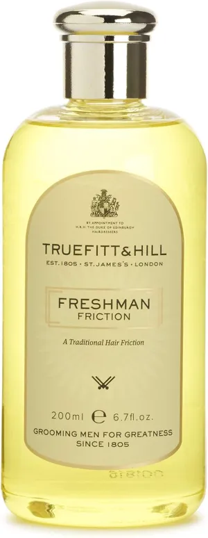 Truefitt & Hill Freshman Friction, Stimulating, Invigorating, and Purifying Formula with Premium Cleansing Ingredients, Compatible with Other Hairdressings - 6.7 oz.