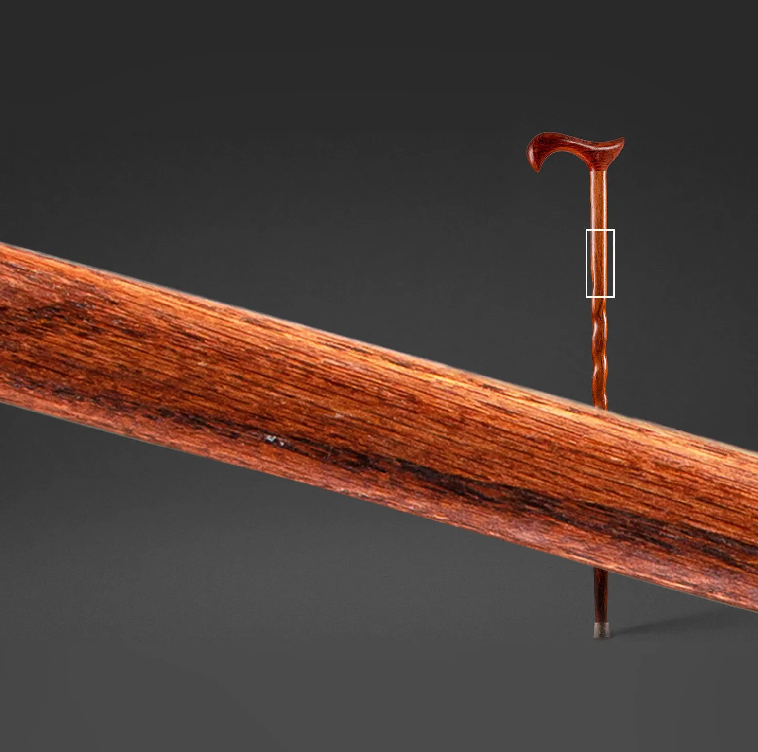 Twisted Cocobolo Derby Handcrafted Walking Cane 37"