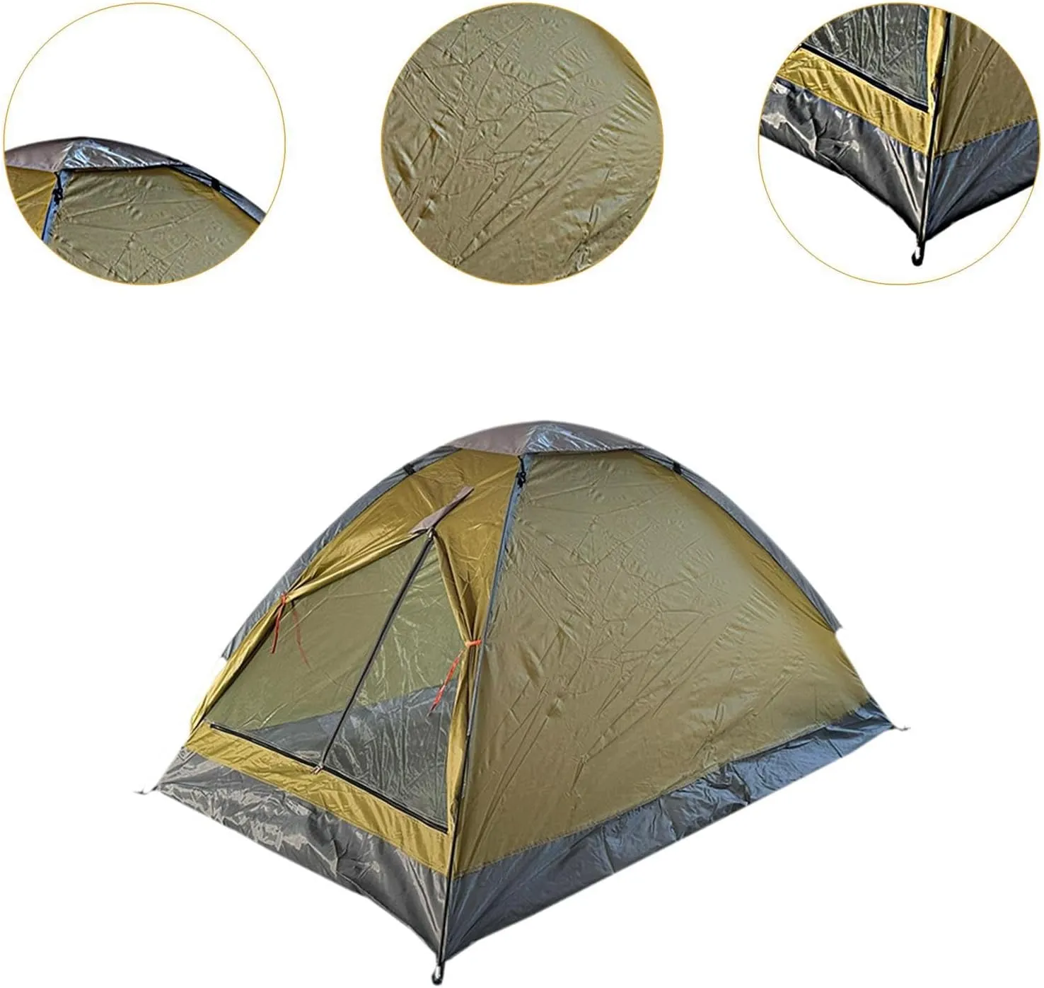Two Person Camping Tent Easy to Set up Protection Waterproof Canopy Single Layer Shelter Folding for Yard Fishing Family Lawn