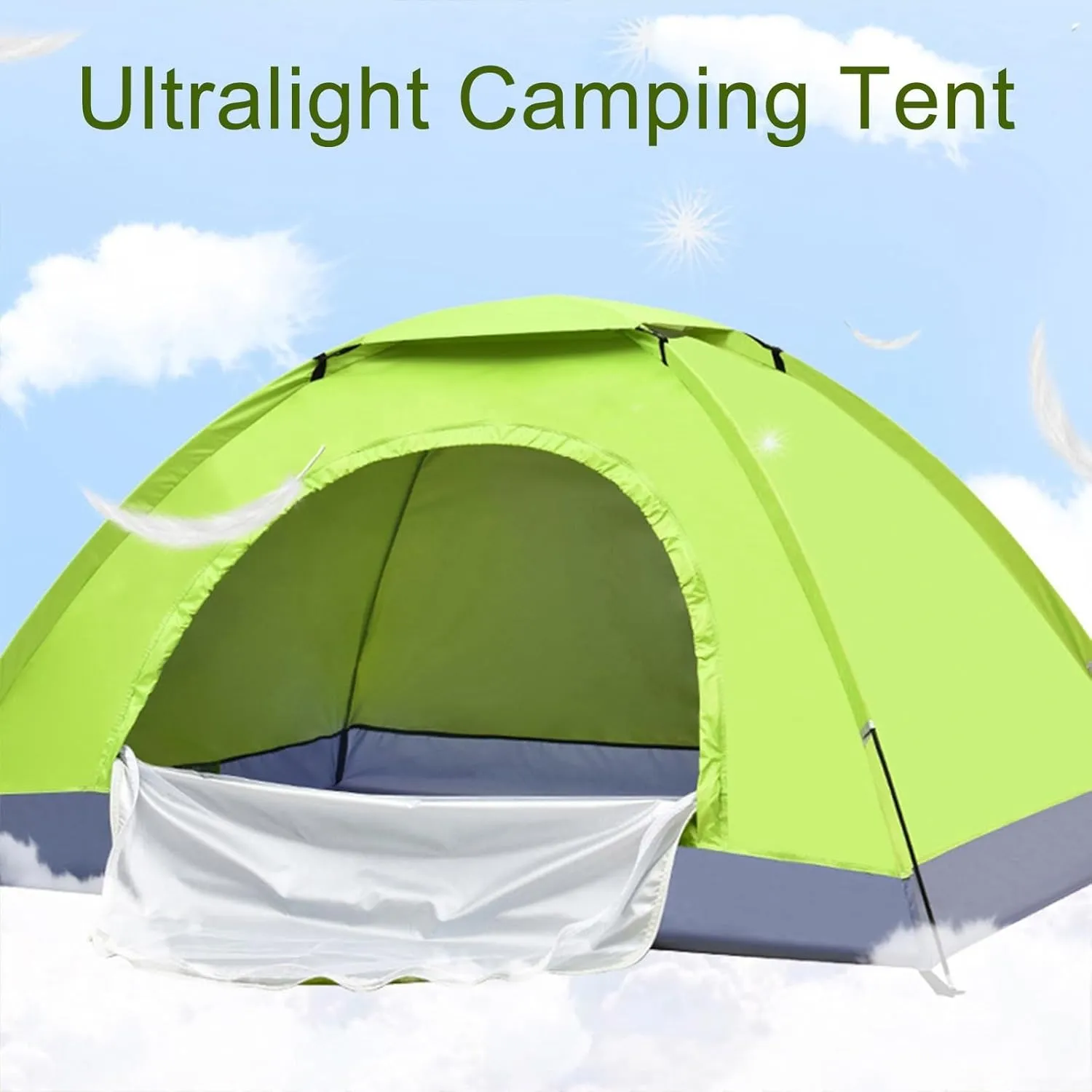 Ultralight Double Door Camping Tent, Portable Tent Shelters for Outdoor Camping Backpacking Trip Hiking with Carrying Bag