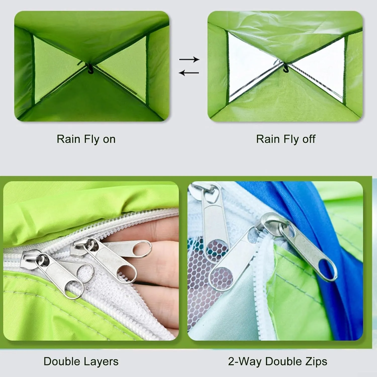 Ultralight Double Door Camping Tent, Portable Tent Shelters for Outdoor Camping Backpacking Trip Hiking with Carrying Bag