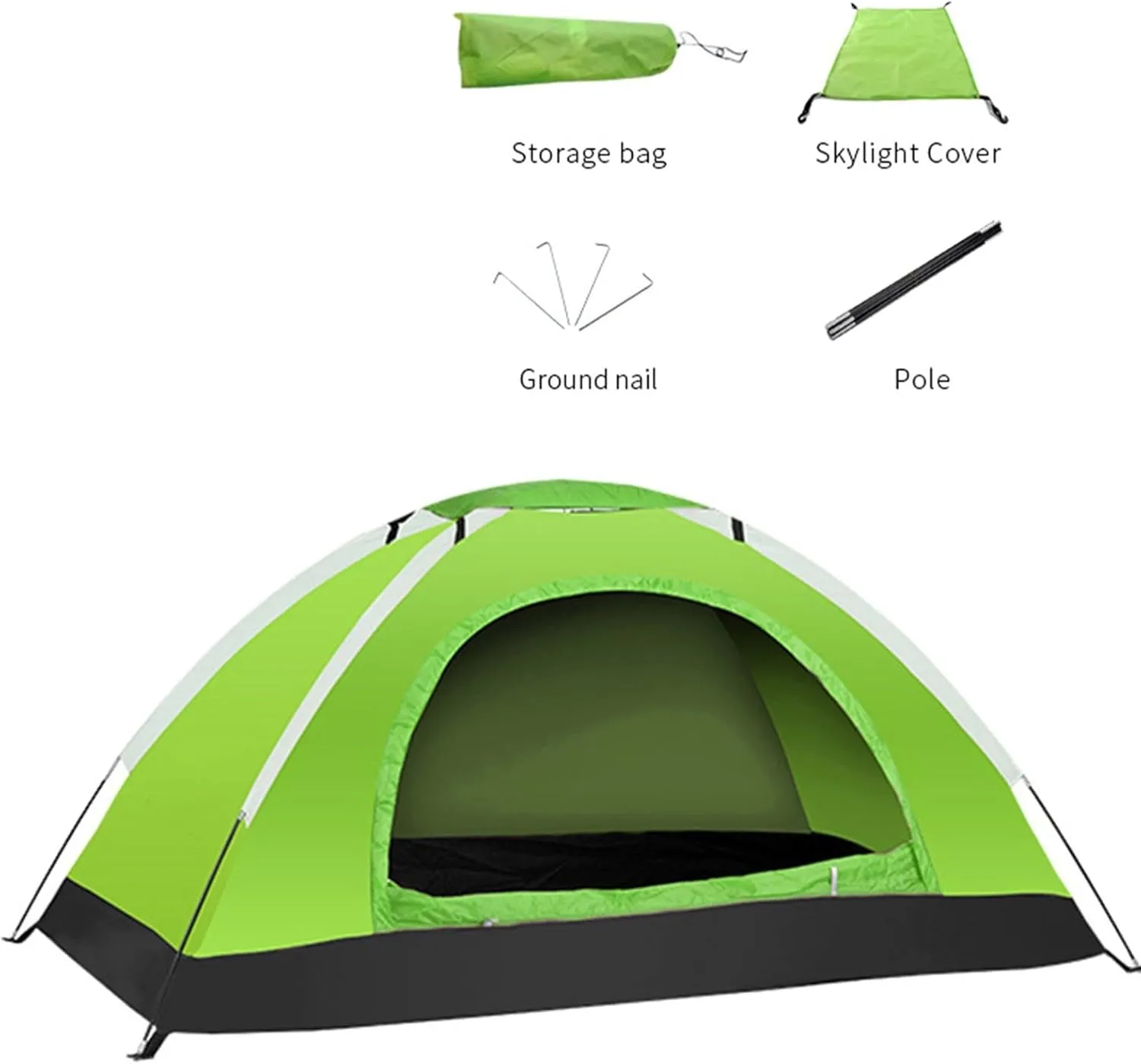 Ultralight Double Door Camping Tent, Portable Tent Shelters for Outdoor Camping Backpacking Trip Hiking with Carrying Bag