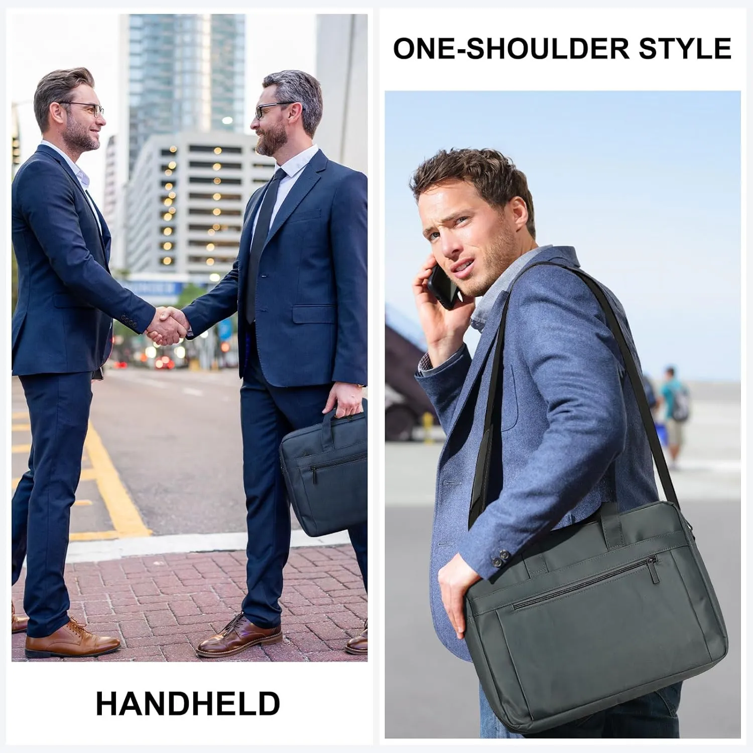 uxcell Laptop Briefcase Bag Oxford Removable with Adjustable Shoulder Strap for Business Travel