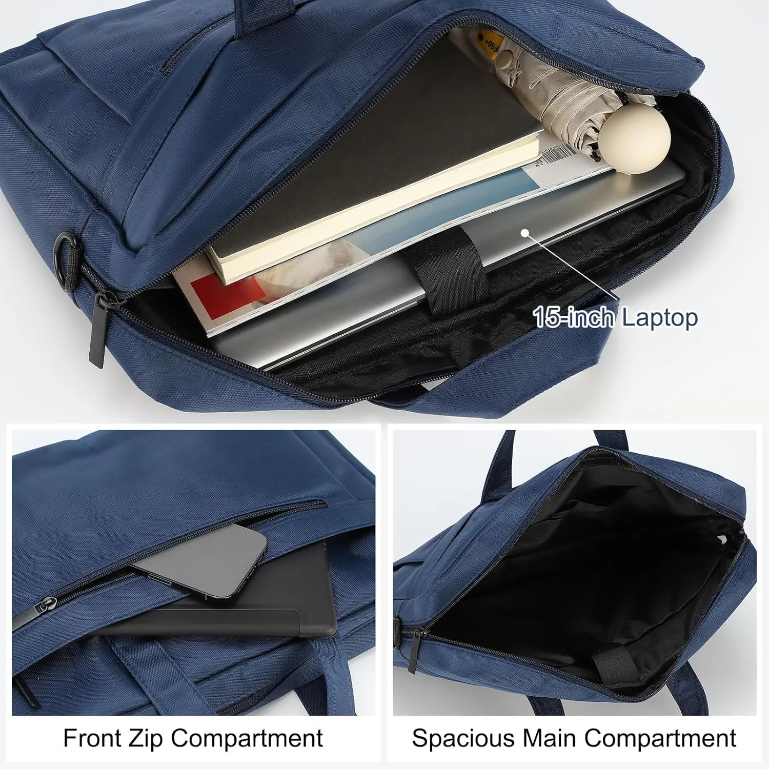 uxcell Laptop Briefcase Bag Oxford Removable with Adjustable Shoulder Strap for Business Travel
