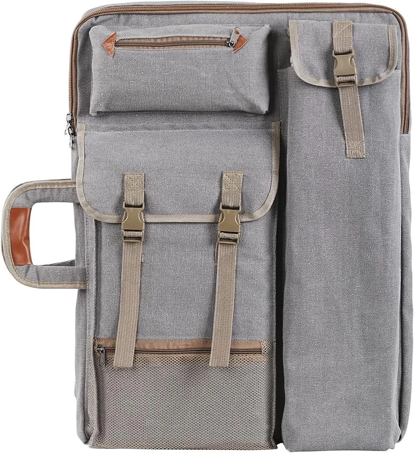 Waterproof Art/Craft Supplies Storage Tote Bag Artist Travel Portfolio Carrying Bag Case Painting Box Large Messenger Bag for Painting Brushes Pencils Palette Paints Sketchbook (Grey1)