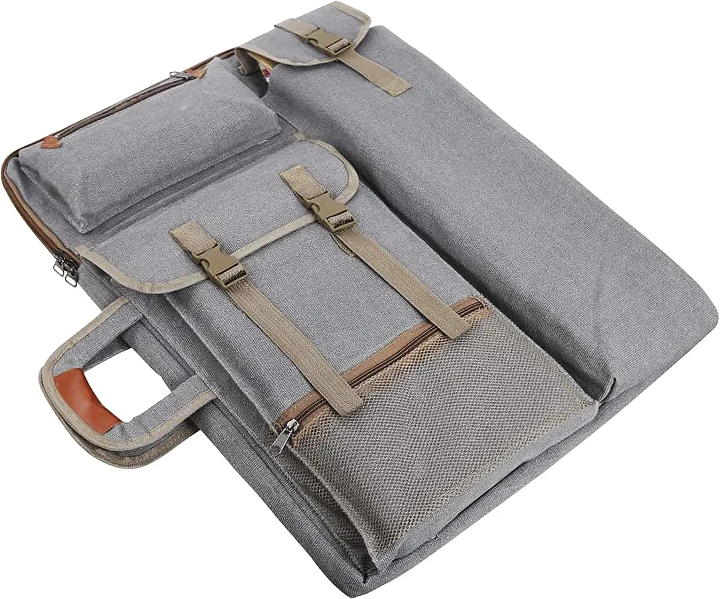 Waterproof Art/Craft Supplies Storage Tote Bag Artist Travel Portfolio Carrying Bag Case Painting Box Large Messenger Bag for Painting Brushes Pencils Palette Paints Sketchbook (Grey1)