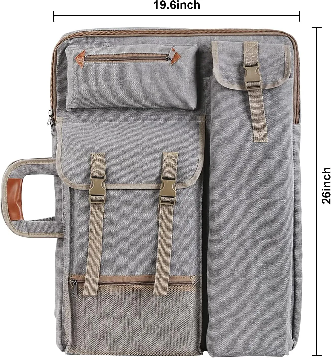 Waterproof Art/Craft Supplies Storage Tote Bag Artist Travel Portfolio Carrying Bag Case Painting Box Large Messenger Bag for Painting Brushes Pencils Palette Paints Sketchbook (Grey1)