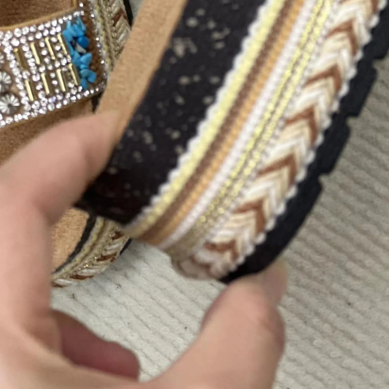 Women Sandals Rhinestone Glitter Slides Summer Platform Sandals Comfy Slides House Slippers H Slide Sandal
