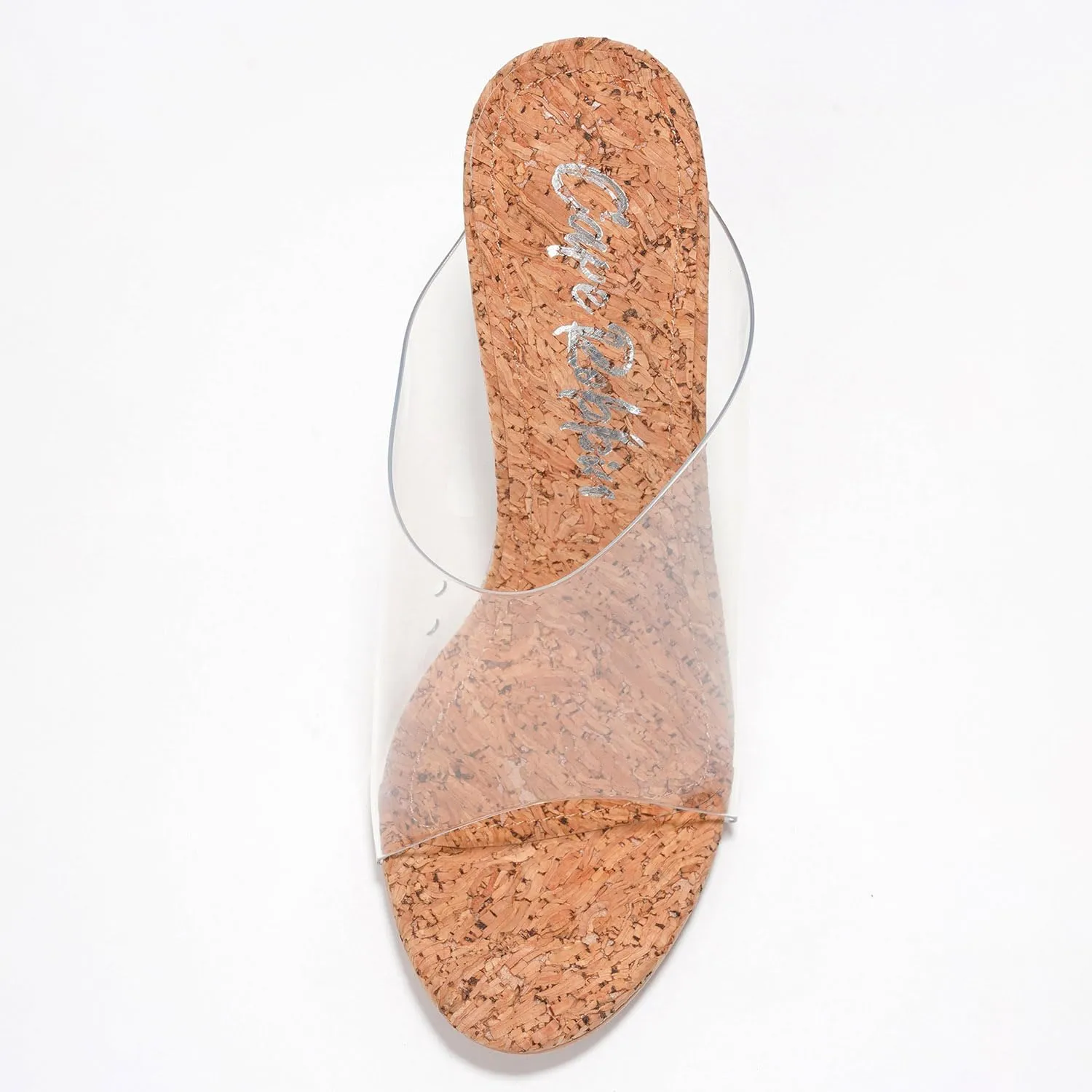 Women's Clear Wedge Heels - 4 Inch Open Toe Chunky Heels with Transparent Upper & Genuine Leather Sole | Slip-On Comfortable Dress Shoes | Fashion Platform Sandals (Lemonade.A)