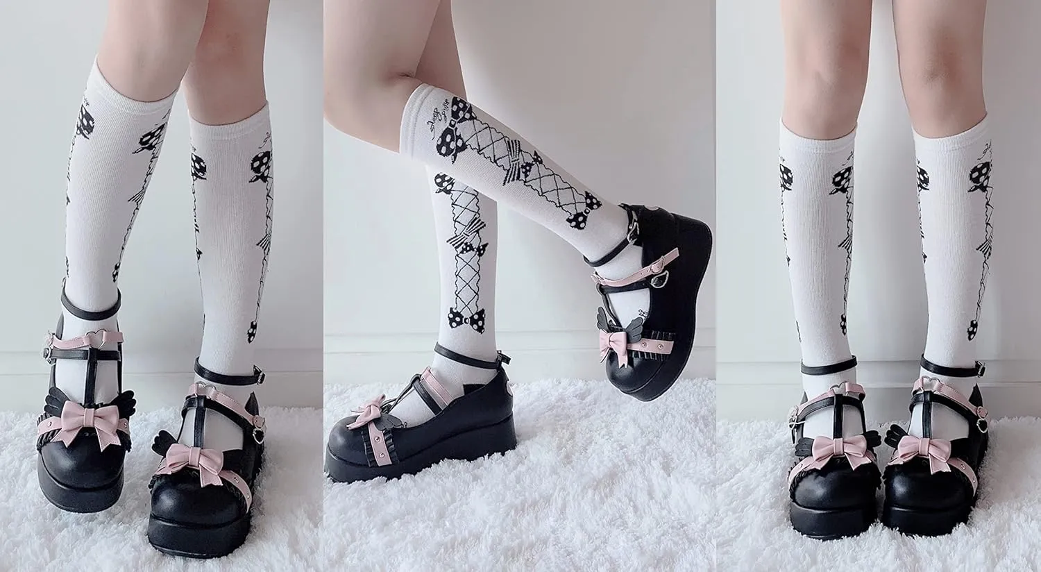 Women's Mary Jane Shoes Lolita Round Toe Block Heels Gothic Sweet Heart Floral Oxfords Ankle T-Strap Platform Dress Shoes Classic Gothic Pumps