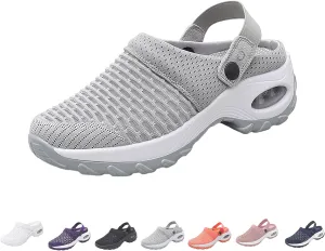 Women's Orthopedic Clogs,with Air Cushion Support,Lightweight Walking Sandals,Breathable Anti-Skid Outdoor Slippers