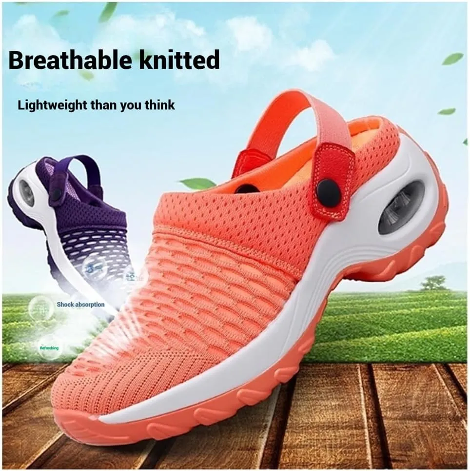 Women's Orthopedic Clogs,with Air Cushion Support,Lightweight Walking Sandals,Breathable Anti-Skid Outdoor Slippers