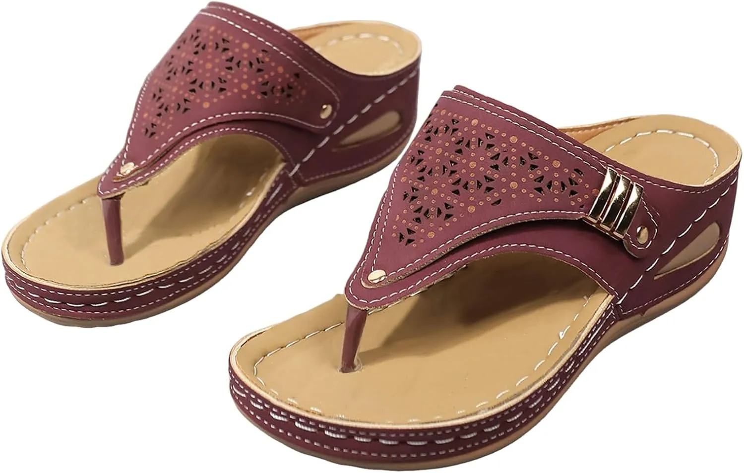 Women's Sandals Women Shoes Wedge Heel Platform Sandals Stylish Correctable Bohemian Beach Nine Sandals for Women Size 8