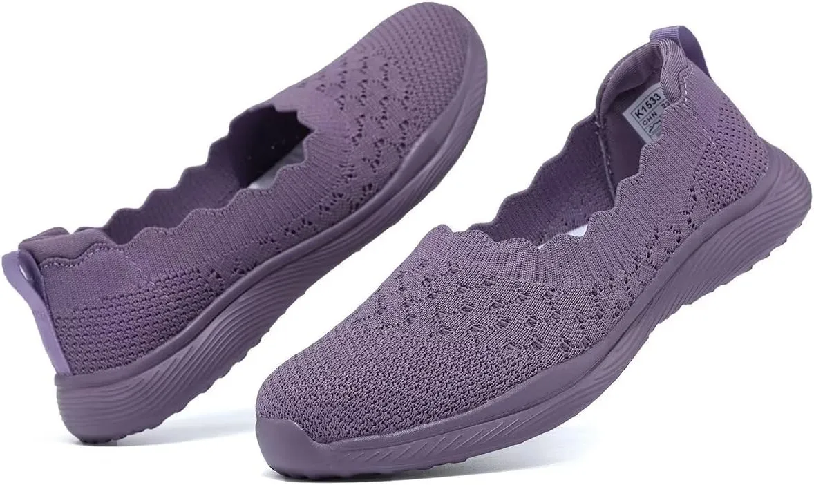 Womens Walking Shoes Slip on Loafer Sneakers Mesh Casual Ballet Flat Nurse Casual Dress Clothes Work Shoes