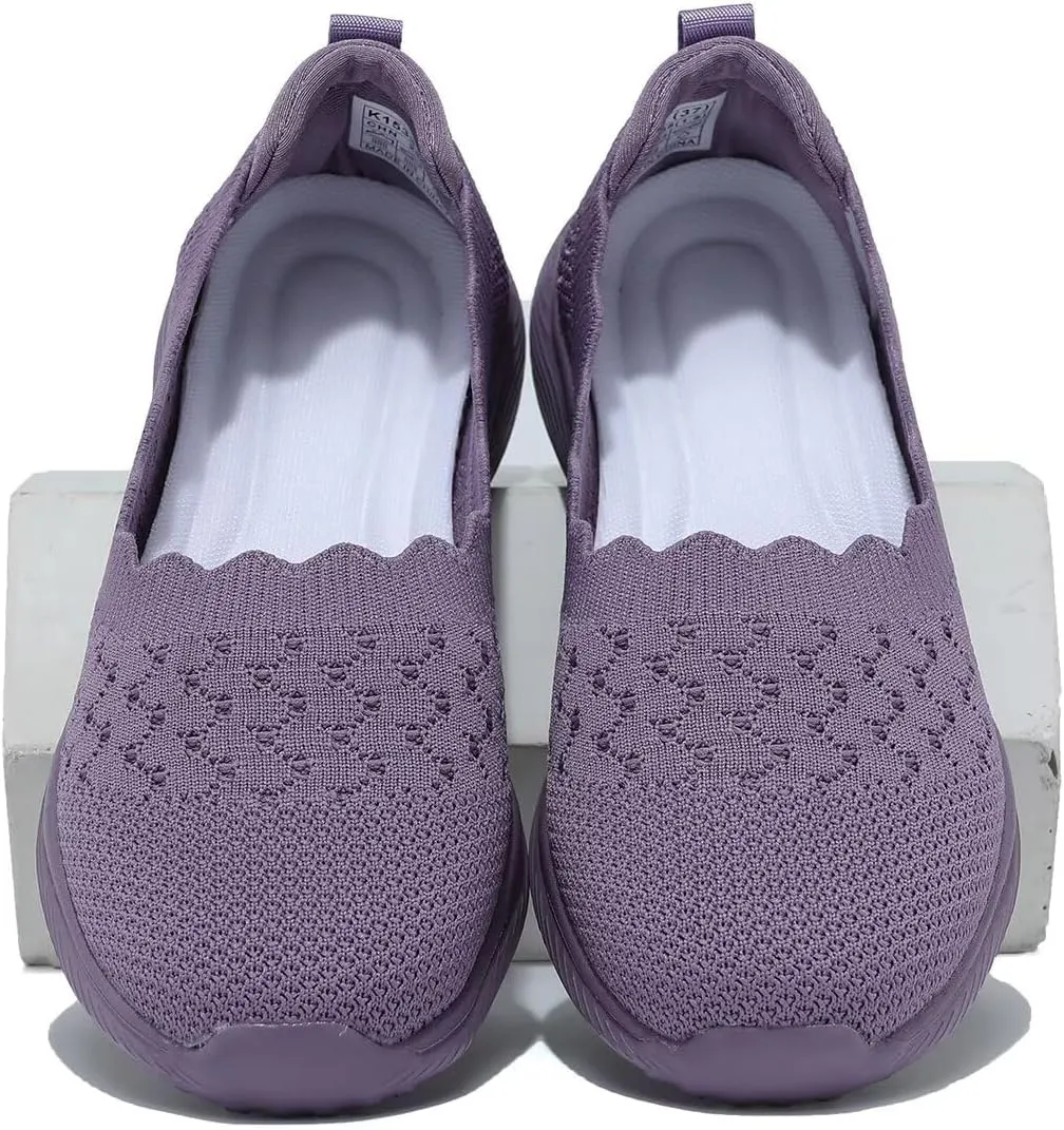 Womens Walking Shoes Slip on Loafer Sneakers Mesh Casual Ballet Flat Nurse Casual Dress Clothes Work Shoes