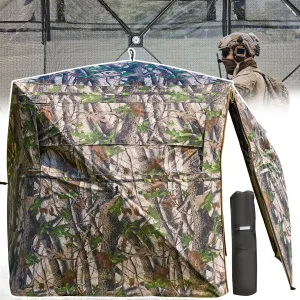 YOLENY See-Through Hunting Blind, Portable Pop Up Ground Blind with Carrying Bag - Resilient Tent, Zip Door & Silent Windows for Deer & Turkey Hunting