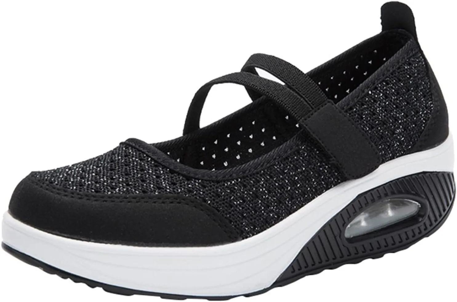 ZBYY Woman Casual Walking Shoes Comfort Sneakers Fashion Mesh Wedge Sneaker Lightweight Nurse Loafers Mary Jane Shoes